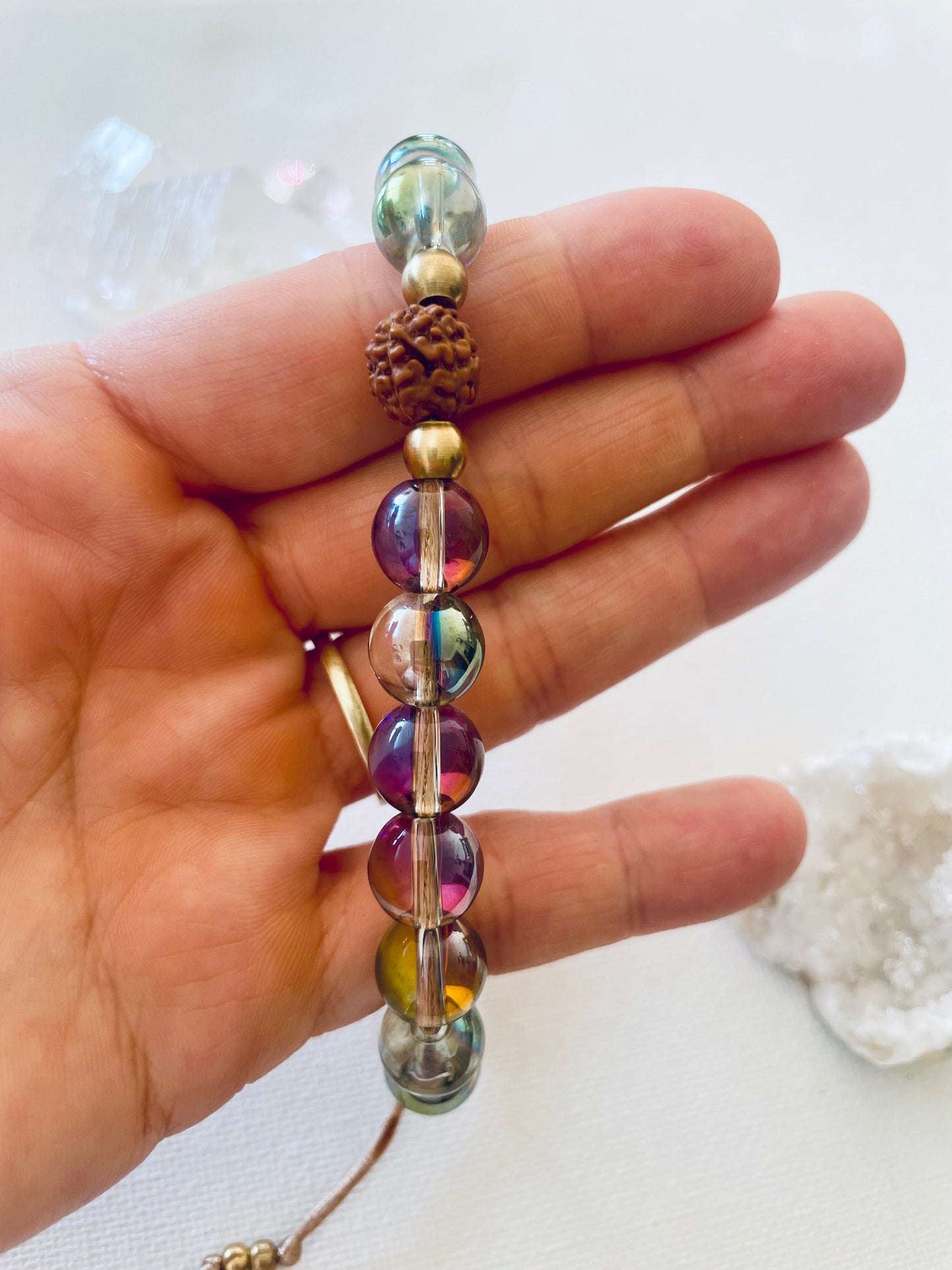 Armband Rudraksha Bergkristall