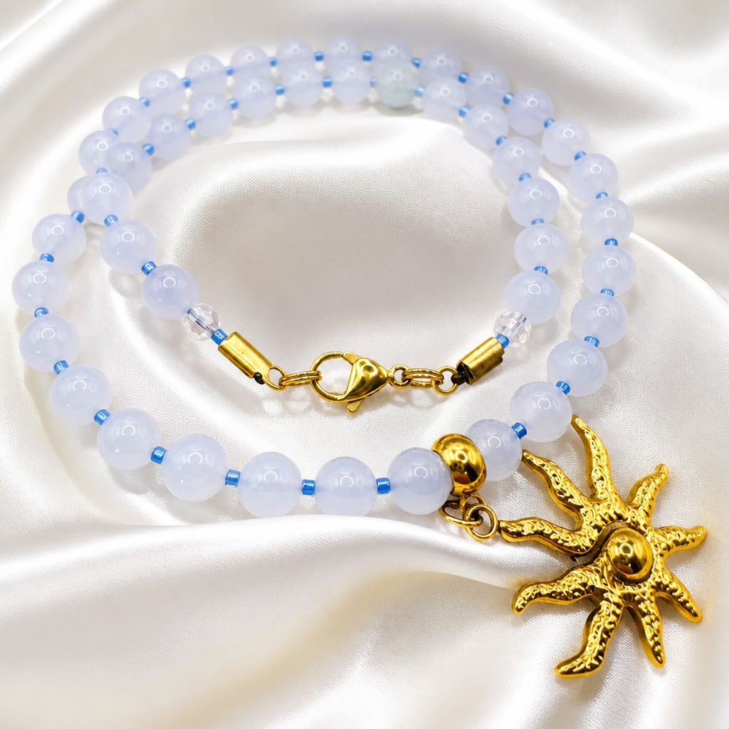 Kette Chalcedon Sonne