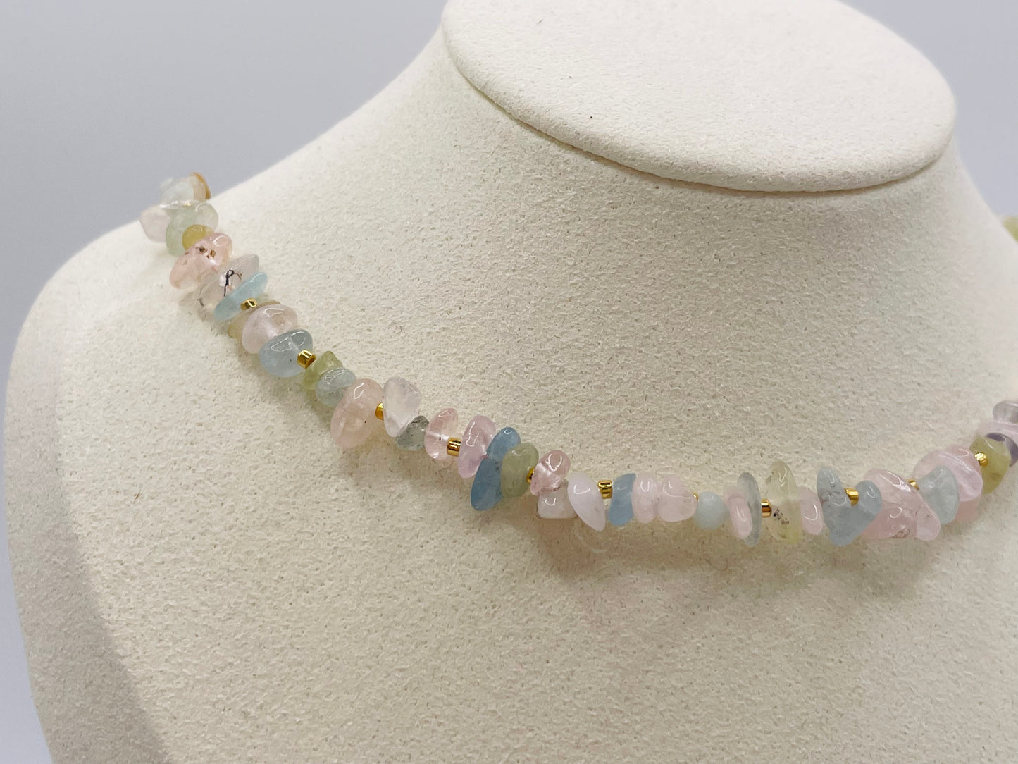 Kette Beryll, Morganit und Aquamarin