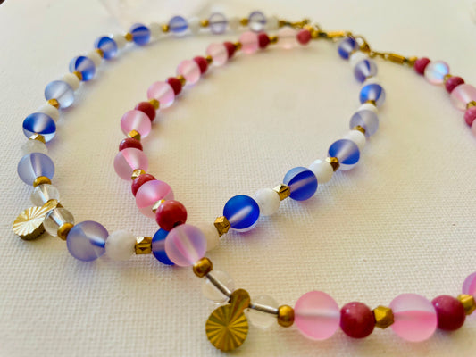 Kette Mystic Aura Mondstein Rhodonit