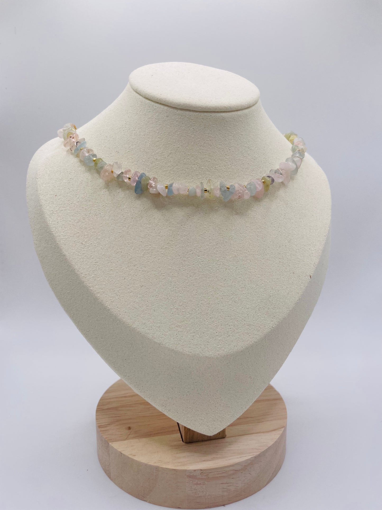 Kette Beryll, Morganit und Aquamarin