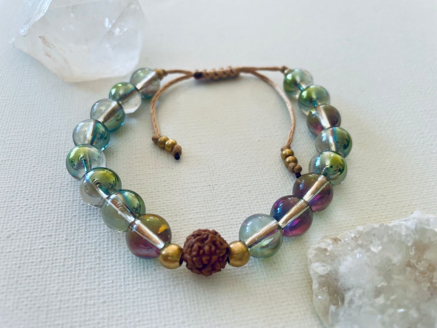 Armband Rudraksha Bergkristall