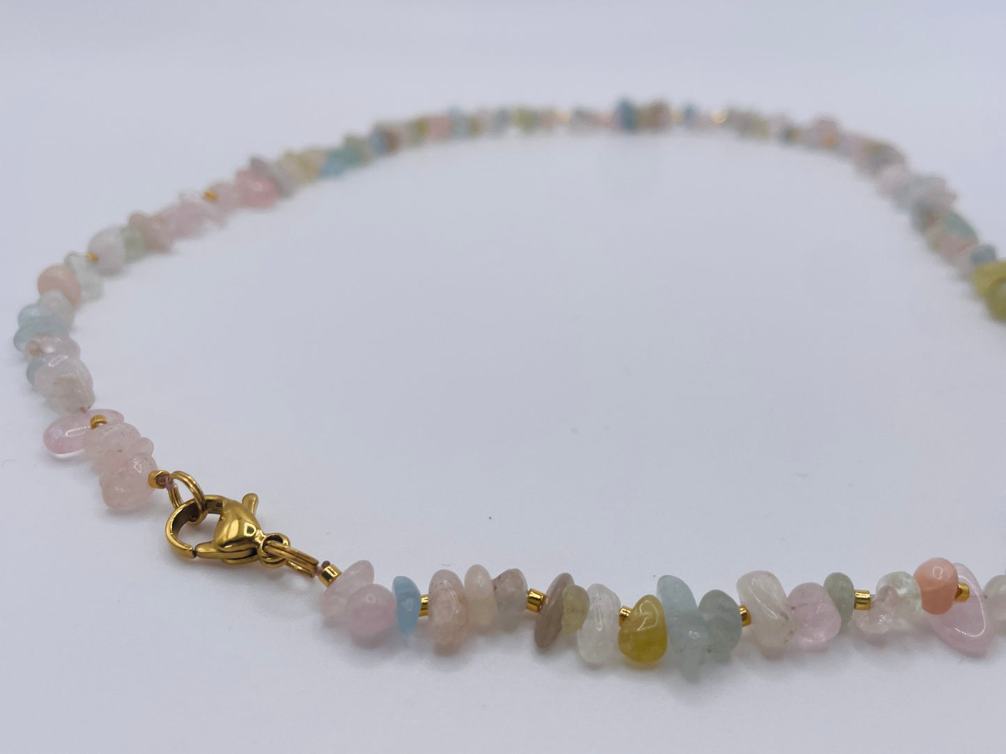 Kette Beryll, Morganit und Aquamarin