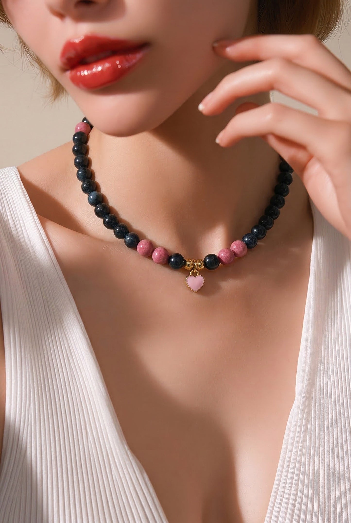 Choker Falkenauge Rhodonit