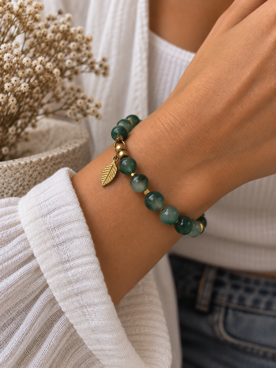 Moosachat Kette/ Armband