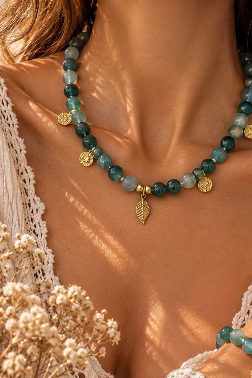 Moosachat Kette/ Armband